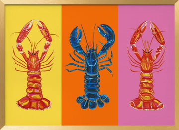 Colorful Pop Lobsters | Poster - Gold Frame Interior