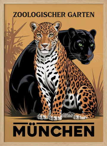 Munich Zoo Jaguar Panther | Poster - Wood Frame Interior