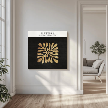Golden Leaf Whirl | Canvas - Room Interior 1