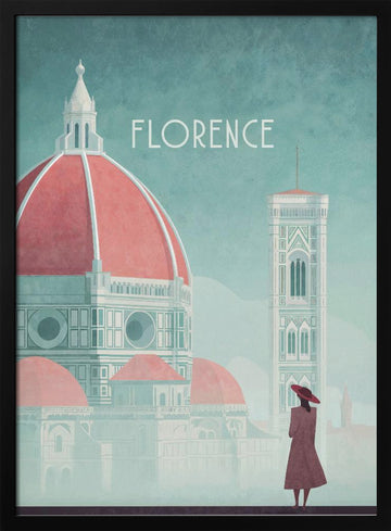 Florence - Piazza del Duomo | Poster - Black Metal Frame Interior