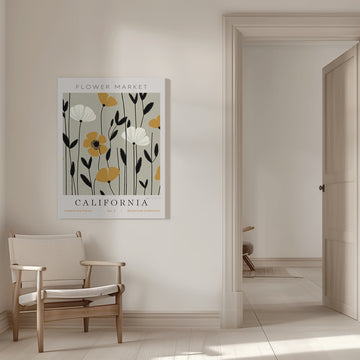Modern Floral Field | Canvas - Room Interior 1
