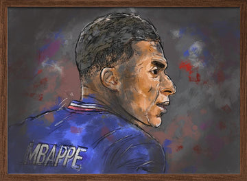Football Player Profile | Poster - Walnut Frame Interior