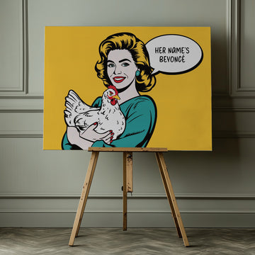 Funny Pop Art Chicken | Canvas - Room Interior 1