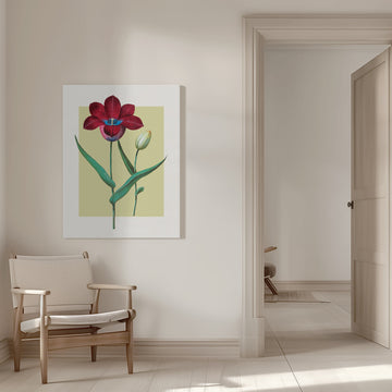 Red Tulip Blue Heart | Canvas - Room Interior 1