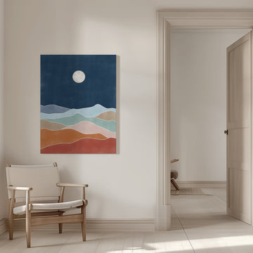 Layered Moonlit Mountains | Canvas - Room Interior 1