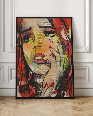 Crying Pop Art Woman | Poster - Room Interior 1