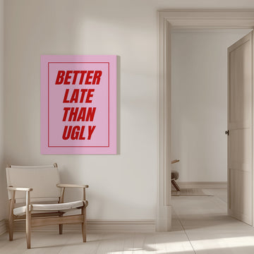 Witty Pink Text Art | Canvas - Room Interior 1