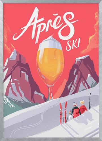 Retro Après Ski Celebration | Poster - Silver Frame Interior