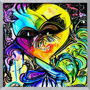 Vibrant Abstract Fusion | Poster - Silver Frame Interior