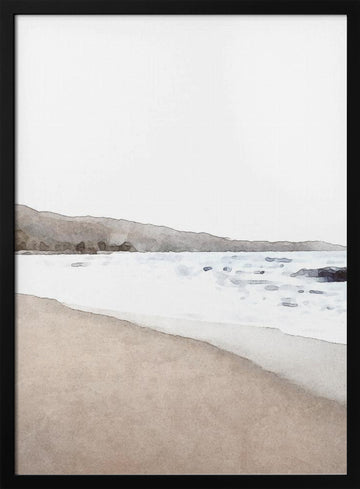 Serene Beach Landscape | Poster - Black Metal Frame Interior