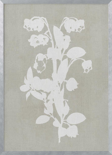 White Botanical Blooms | Poster - Silver Frame Interior