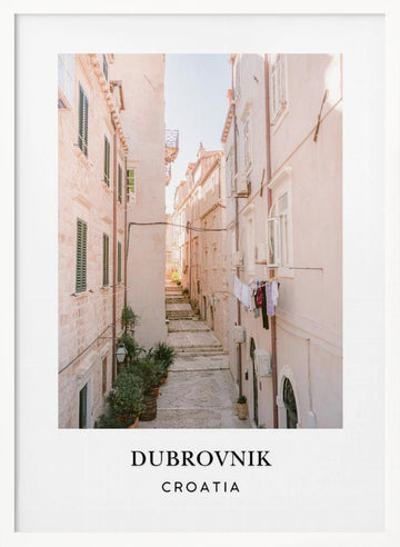 Streets of Dubrovnik Croatia Travel poster | Poster - White Frame Interior