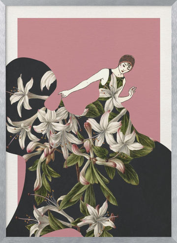 Elegant Floral Fashion | Poster - Silver Frame Interior