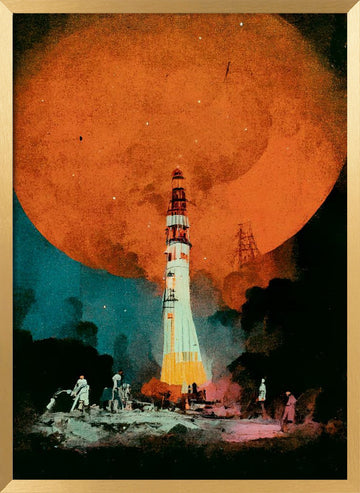 Lunar Launch | Poster - Gold Frame Interior