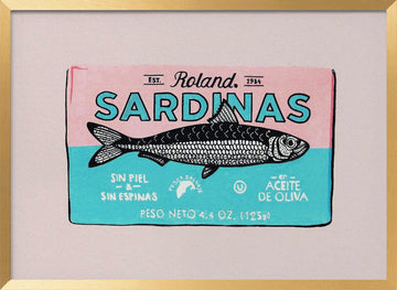 Vintage Sardine Art | Poster - Gold Frame Interior