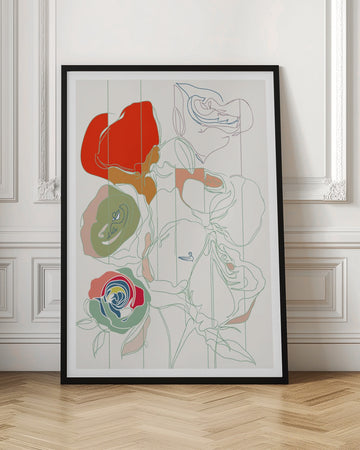 Colorful Abstract Roses | Poster - Room Interior 1