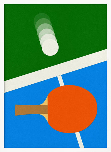 Table Tennis Action | Poster - White Frame Interior