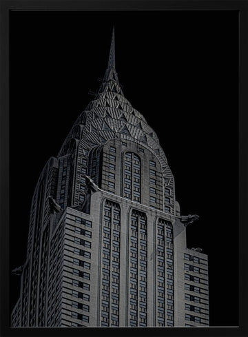 Chrysler Building Spire | Poster - Black Metal Frame Interior