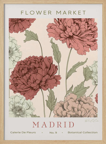 Madrid Flower Market | Poster - Wood Frame Interior