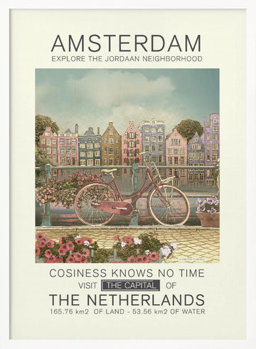 Amsterdam Canal Bicycle | Poster - White Frame Interior
