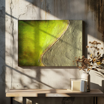 Vibrant Green Gold Texture | Canvas - Room Interior 2