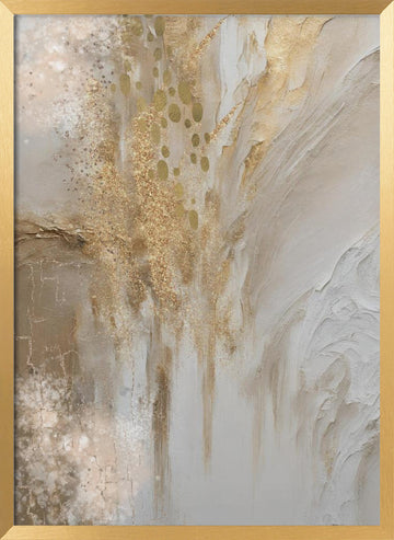 Sparkling Gold Abstract | Poster - Gold Frame Interior