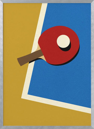 Table Tennis Team Red | Poster - Silver Frame Interior