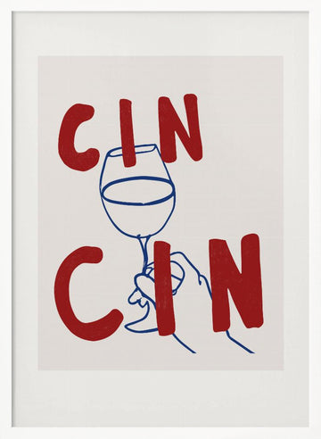 Cheers in Lines | Poster - White Frame Interior
