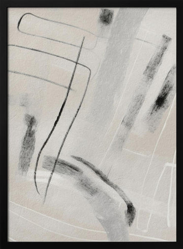 Abstract Flowing Lines | Poster - Black Metal Frame Interior