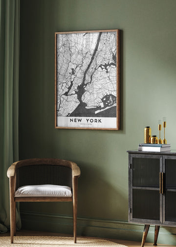 New York City Map | Poster - Room Interior 2