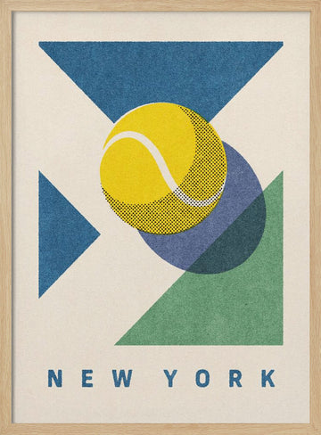 New York Tennis Geometric | Poster - Wood Frame Interior