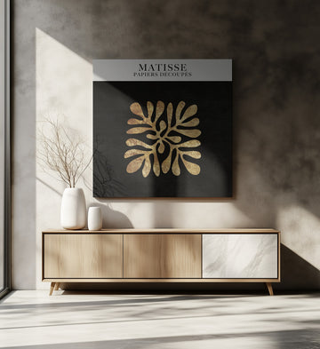 Golden Leaf Whirl | Canvas - Room Interior 2
