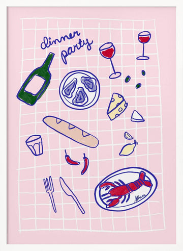 Dinner Party | Poster - White Frame Interior