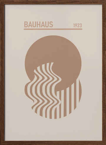 Bauhaus Geometric Abstract | Poster - Walnut Frame Interior