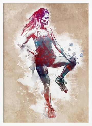 Dynamic Fitness Woman | Poster - White Frame Interior