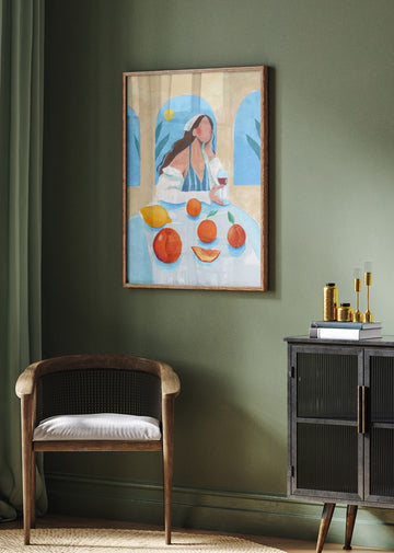 Girl with Peaches | Poster - Room Interior 2