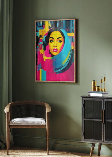 Vibrant Pop Art Woman | Poster - Room Interior 2