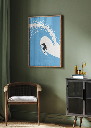 Surfer In The Tube | Poster - Room Interior 2