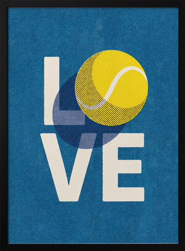 Tennis Love Game | Poster - Black Metal Frame Interior
