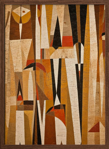 Geometric Harmony | Poster - Walnut Frame Interior