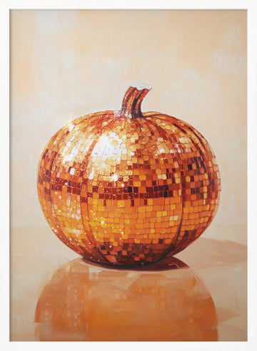 Orange Disco Pumpkin | Poster - White Frame Interior