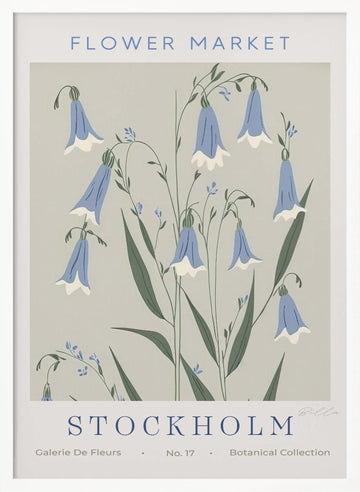 Delicate Bluebell Bloom | Poster - White Frame Interior