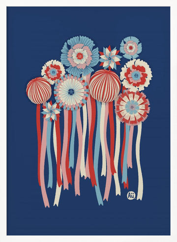 Patriotic Rosette Ribbons | Poster - White Frame Interior