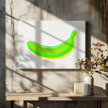 Neon Green Banana | Canvas - Room Interior 2