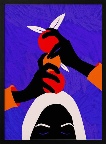 Vibrant Fruit Meditation | Poster - Black Metal Frame Interior