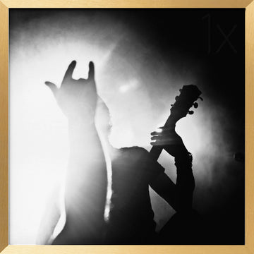Rock On Concert Hand | Poster - Gold Frame Interior