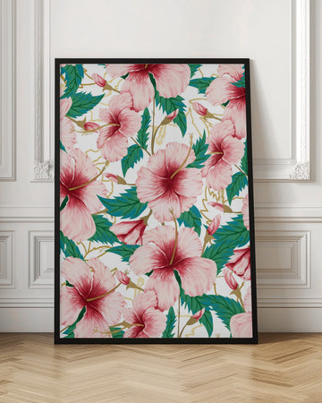 Tropical Pink Hibiscus | Poster - Room Interior 1