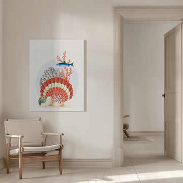 Scallop Shell Coral Fish | Canvas - Room Interior 1