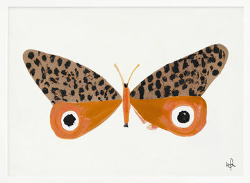 Orange Leopard Butterfly | Poster - White Frame Interior