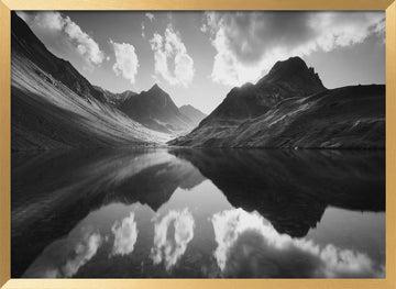 Serene Mountain Reflections | Poster - Gold Frame Interior